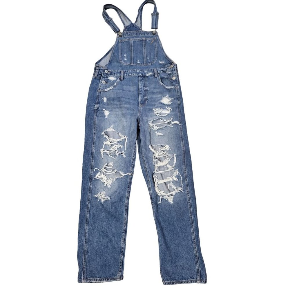 American Eagle 90s Boyfriend Distressed Overalls Size Medium